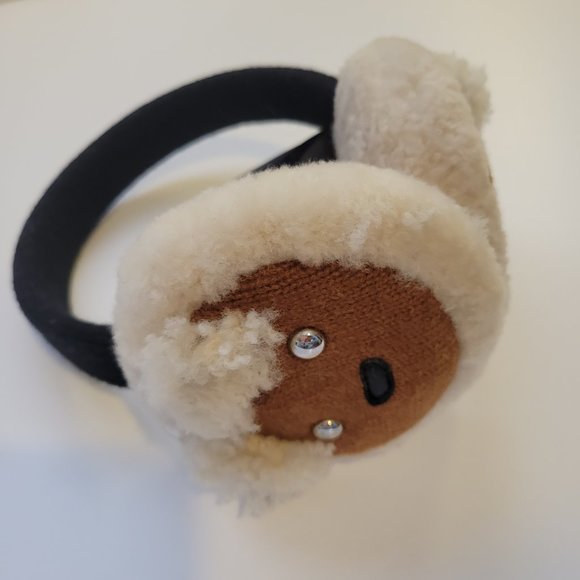 Coach Accessories Coach Bear Merino Wool Shearling Ear Muffs New
